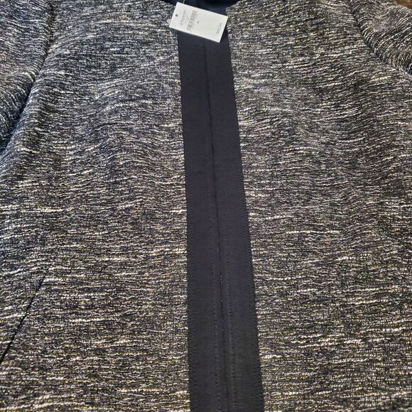 NWT $90 Gap Women's Medium Gray Black Metallic Full Zip Blazer Jacket Pockets - Picture 3 of 10